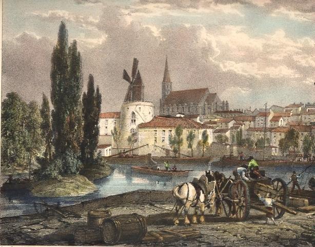 Castelnaudary france old print engraving plate